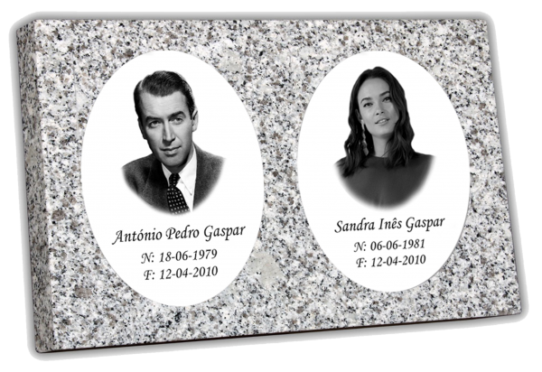 Lápide em Granito Cinza 45x30 cm Lápide em Granito Cinza 45x30 cm
