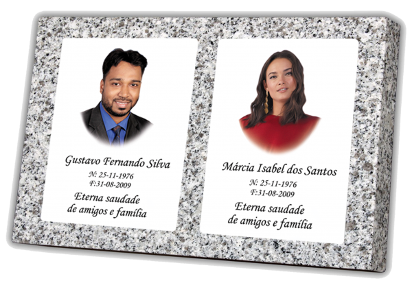 Lápide em Granito Cinza 45x30 cm Lápide em Granito Cinza 45x30 cm